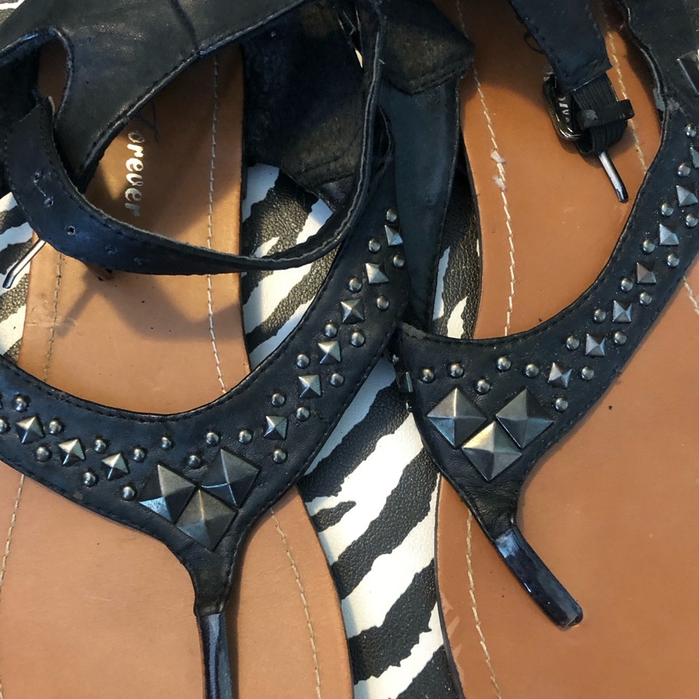 Forever 21 Black Studded Sandals